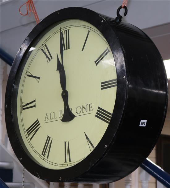 All Bar One double sided wall timepiece 63.5cm